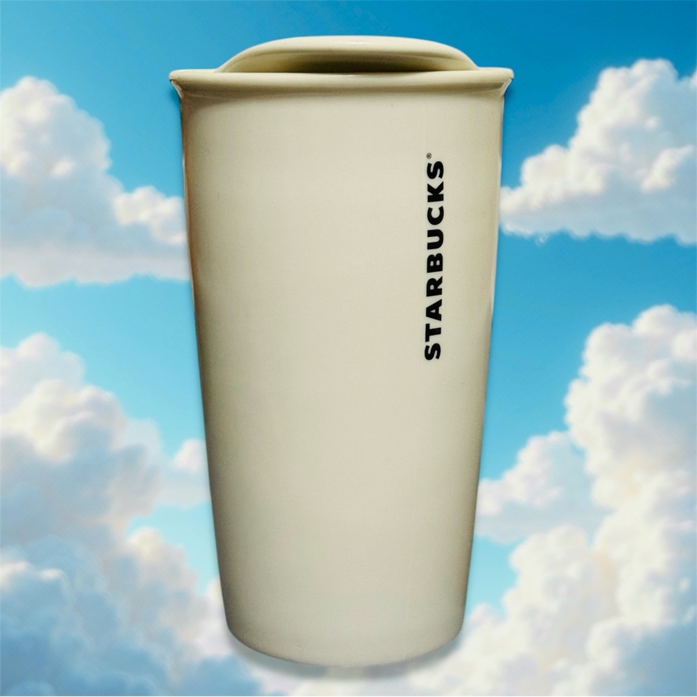 2014 Starbucks Dot Collection Boy with a Green Balloon 12 oz Tumbler Cup & Lid - Picture 2 of 5